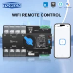 Wifi, 4P 125A ATS, New Black Model, TOMZN Din Rail, App EWelink WIFI Smart ATS Timer 230V Dual Power Automatic Transfer Electrical Selector Switch Uninterrupted By Reliable Electric